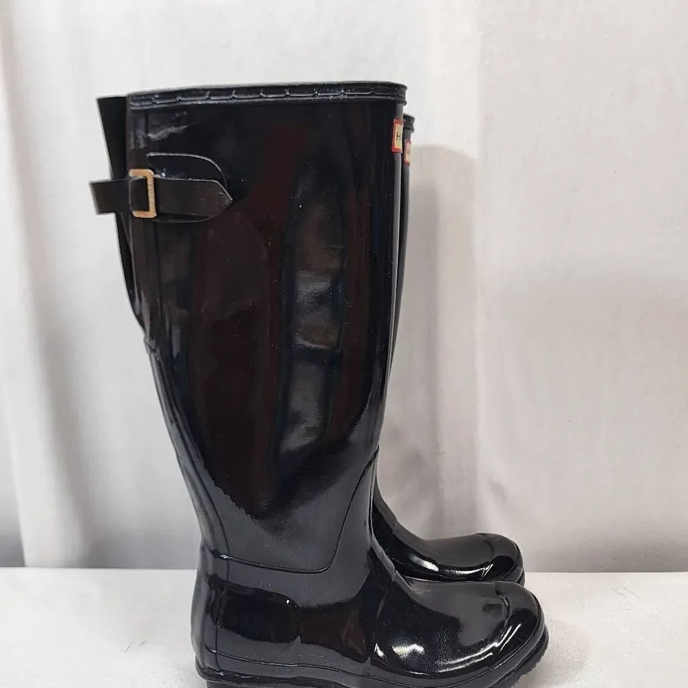 Hunter Original Tall Gloss Rubber Rain Boots Women's US 6